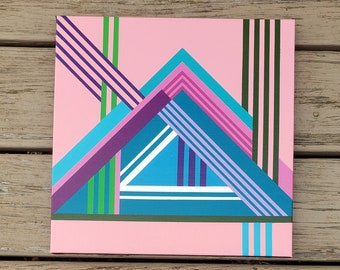 12"x12"Geometric Abstract Painting | Hand Painted