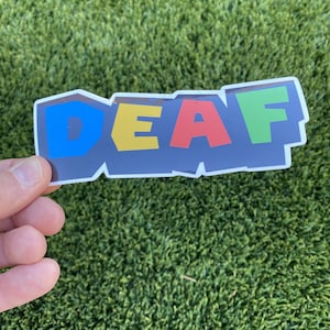 Deaf Logo Parody #05 Sticker - LARGE // Vinyl Sticker // Decal