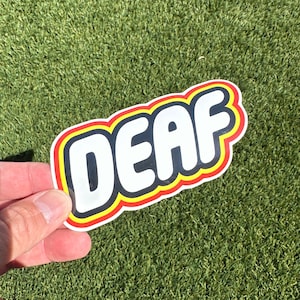 Deaf Logo Parody #05 Sticker - LARGE // Vinyl Sticker // Decal