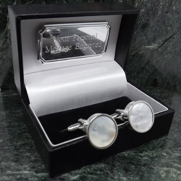Mother of Pearl Cufflinks Personalised Cufflinks Pearl Cufflinks shell Cufflinks wedding Cufflinks Mens Gift Birthday Cuff Link Anniversary