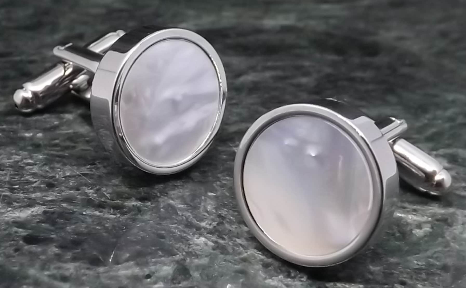 Mother of Pearl Cufflinks Personalised Cufflinks Pearl Etsy
