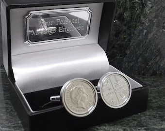 2015 Silver Cufflinks Five Pence Coin Cufflinks Birth Year Cufflinks Silver Cufflinks Mens Gift 4th Birthday Cuff Link 4 year Anniversary