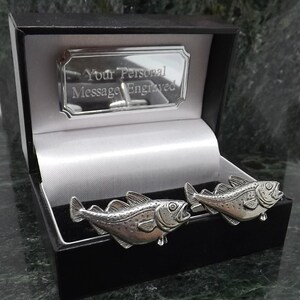 Cod Cufflinks Personalised Cufflinks Silver Cufflinks fish Cufflinks fisherman gift Cufflinks fishing Cufflinks Mens Gift Birthday CuffLink
