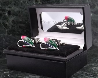 フライフィッシングフックカフスボタン、釣りギフト、釣り、釣りカフスボタン、釣りギフト、ウェディングカフスボタン、パーソナライズされたギフトボックスオプション