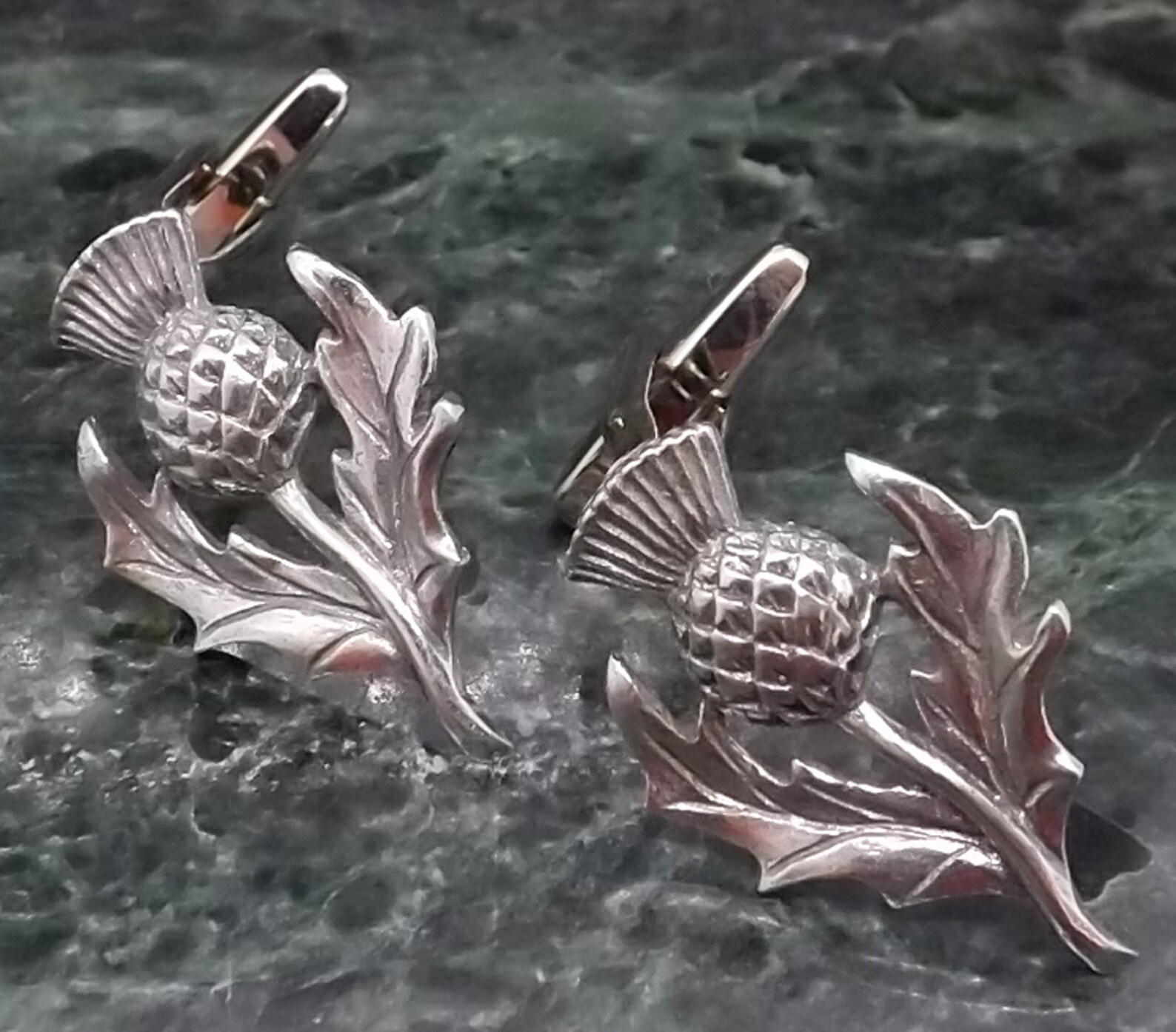 Scottish Thistle Cufflinks Personalised Cufflinks Silver Etsy UK