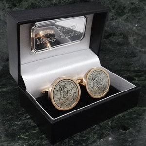 1949 Silver Cufflinks Six Pence Coin Cufflinks Birth Year Cufflinks Rose Gold Cufflink Mens Gift Birthday Cuff Link year Anniversary