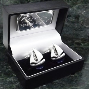 Sailing Cufflinks Personalised Cufflinks hand painted Cufflinks Enamel Cufflinks boat Cufflinks Mens Gift Birthday Cuff Link Anniversary