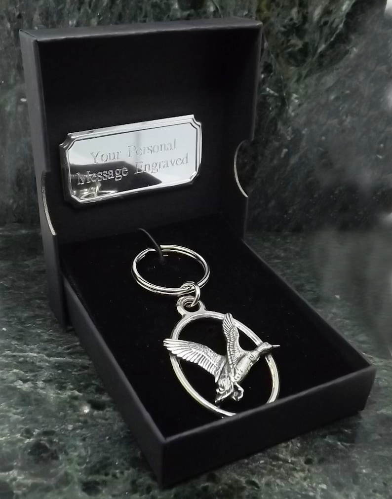 Mallard Duck Key Chain, English Pewter Key Ring, Silver Duck, Gifts for