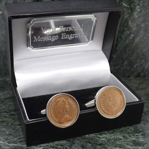 1979 Coin Cufflinks Half Pence Coin Cufflinks  heads and tails Birth Year Cufflink Man Gift 40 Birthday Cuff Link 40th year Anniversary