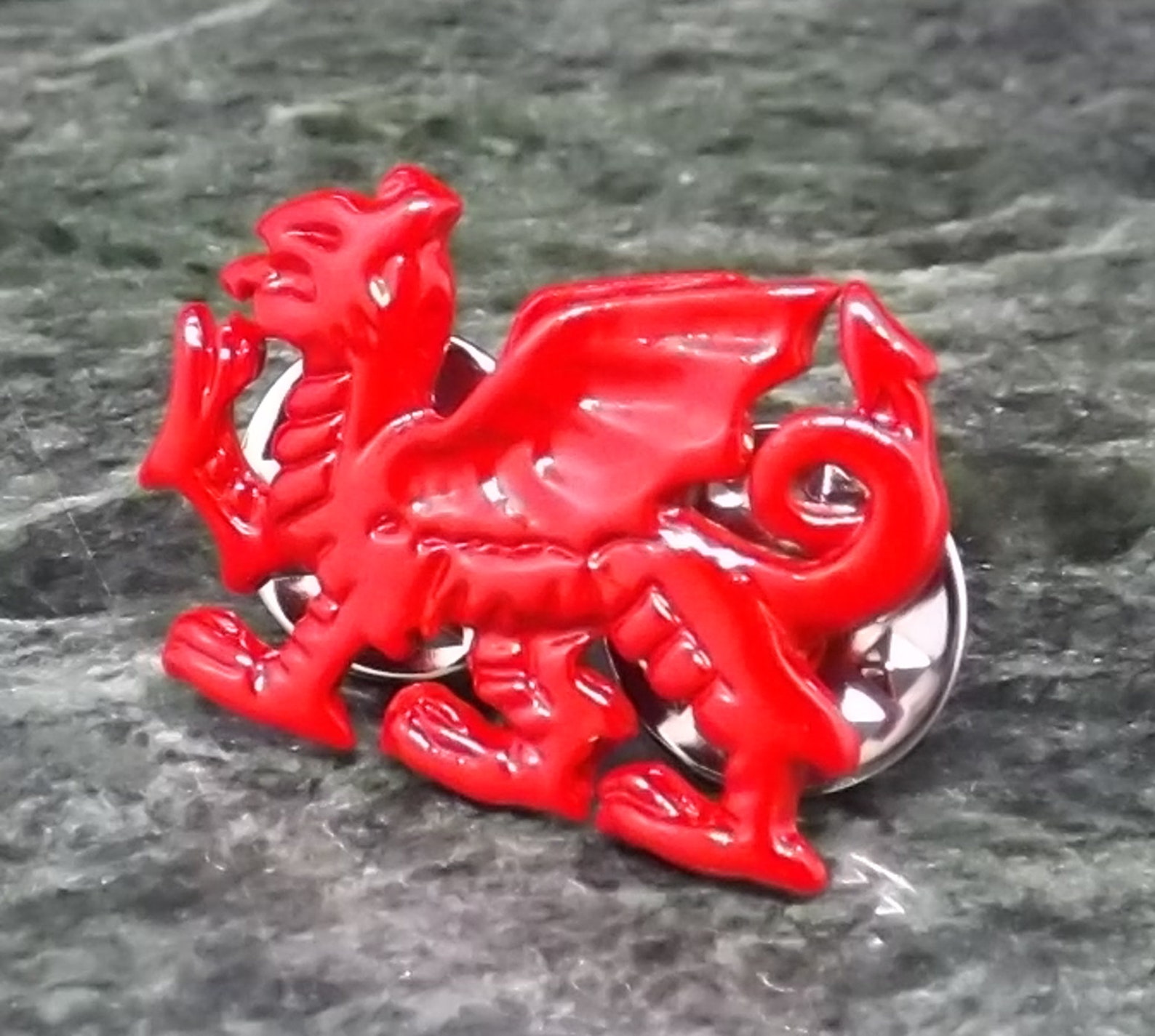 Red Welsh Dragon Lapel Pin, English Pewter Pin Badge, Red Dragon, Gifts for Men Gifts for Women