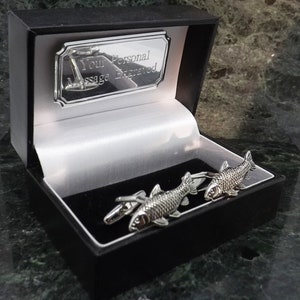 Carp Cufflinks Personalised Cufflinks Silver Cufflinks fish Cufflinks fisherman gift Cufflinks fishing Cufflinks Mens Gift Birthday CuffLink