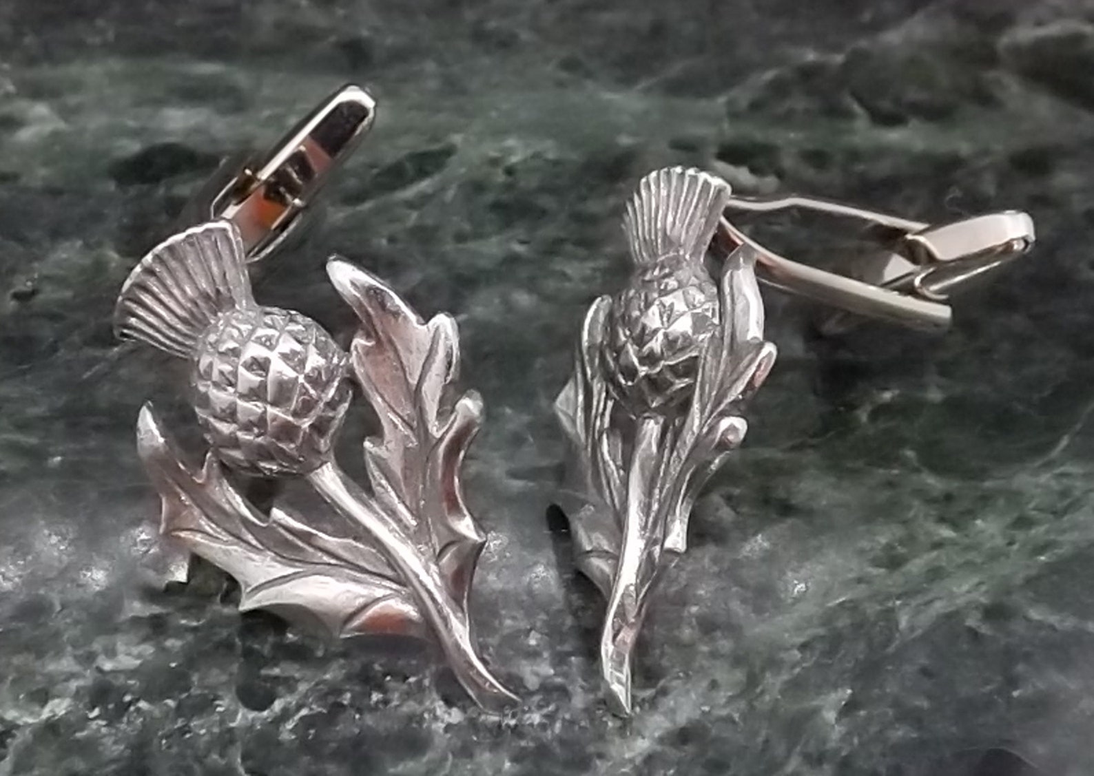 Scottish Thistle Cufflinks Personalised Cufflinks Silver Etsy UK