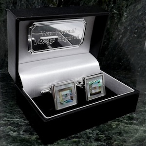 Gemelos de abulón Gemelos personalizados Gemelos de perla Gemelos de nácar Gemelos de boda Regalo para hombre Gemelos de cumpleaños Gemelos de aniversario