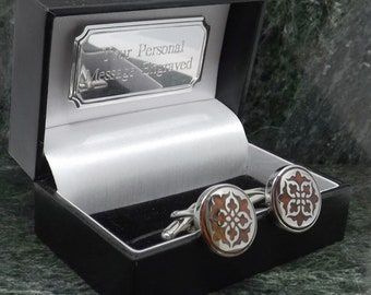 Celtic Wood 5e verjaardag cadeau voor hem Manchetknopen Rose Wood Anniversary Gift voor hem 5e verjaardag Wood Anniversary Man manchetknopen