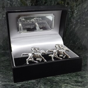 Race Horse Cufflinks Personalised Cufflinks Racing Cufflinks Cuff links Horse Racing Gift him Mens Gift Birthday Cuff Link Anniversary