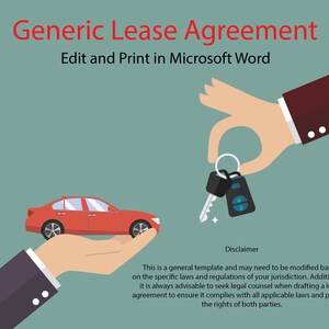 Lease Agreement Template - Microsoft WORD Document