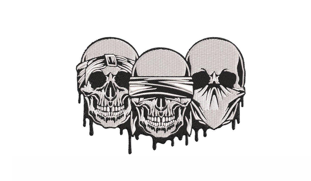 Skull Art Fun Shirt Three Skulls Matching Bandana Skull Art Fun Shirt Three Skulls Matching Bandana