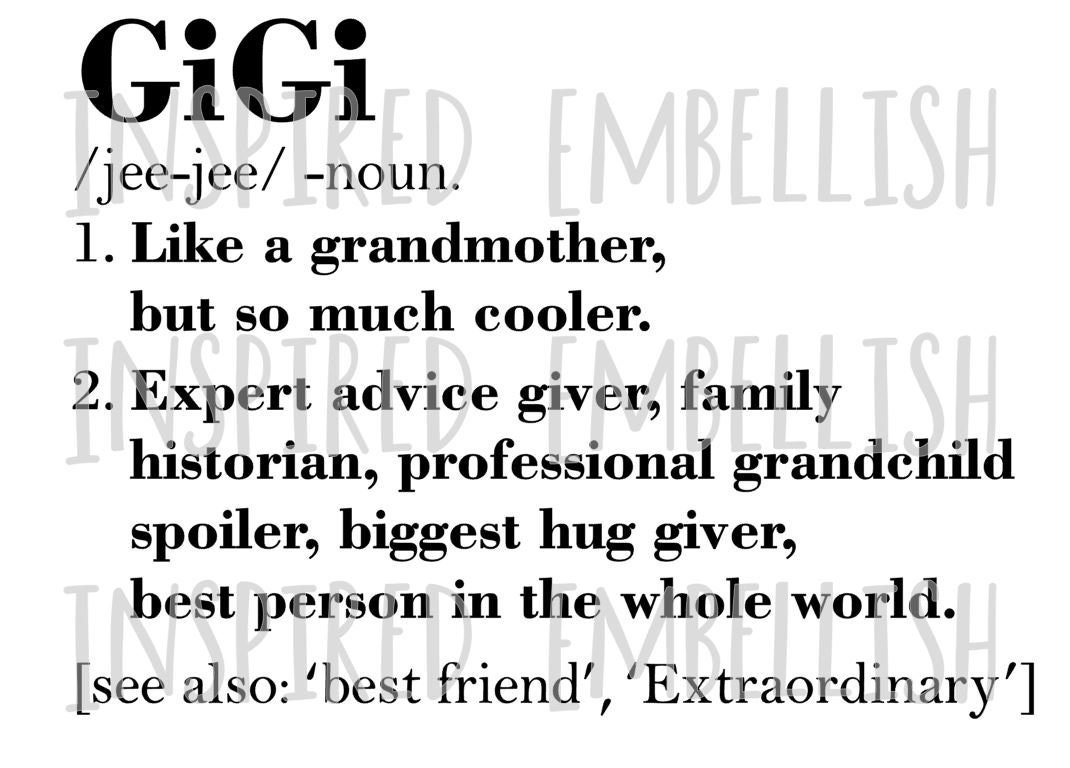 Download GiGi Definition SVG Digital Download | Etsy