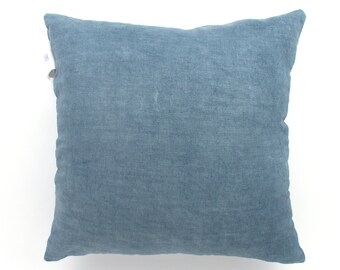 HiIndigo Natural dyeing indigo cushion,Catechu Indigo, Linen cushion cover, pillow cover, Hand Dyed Pillows