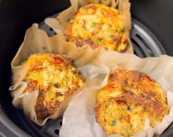 Galettes de crabe en morceaux frites à l'air libre
