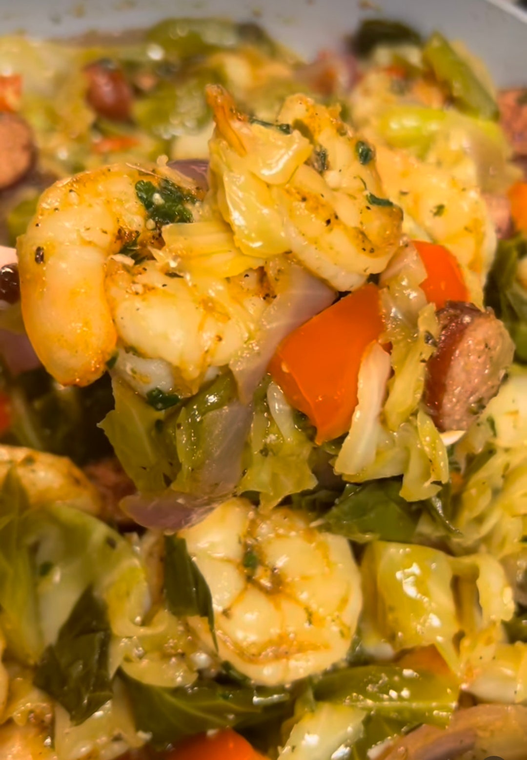 Shrimp and Andouille Sausage Cabbage - Etsy
