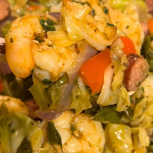 Shrimp and Andouille Sausage Cabbage - Etsy