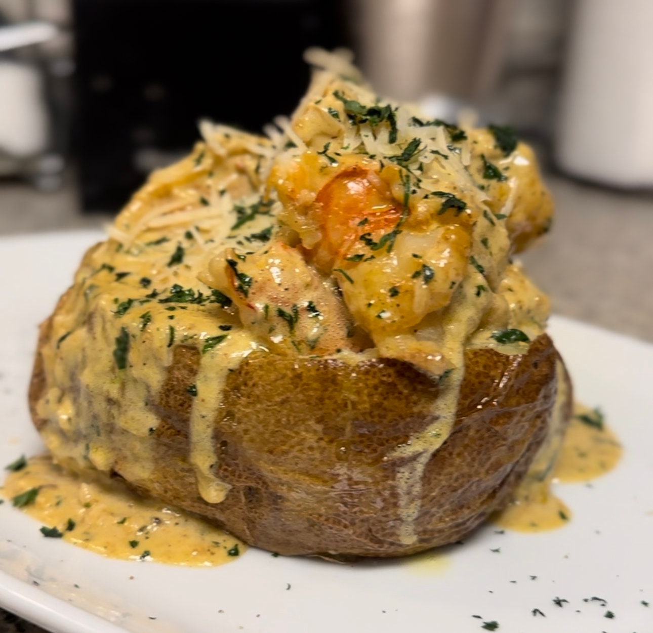 Loaded Seafood Baked Potato