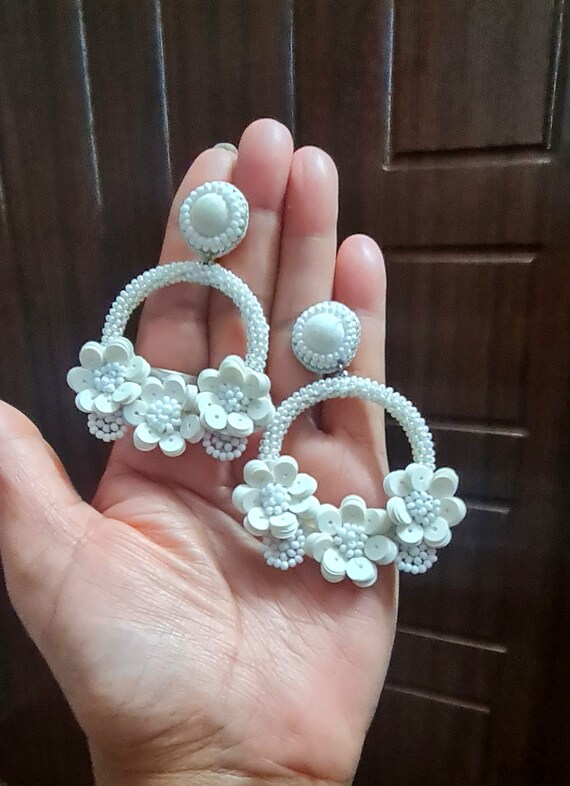 Sareh Pearl Bridal Hoops - Perfectly Made for Bridal Occasions | The Bridal  Finery