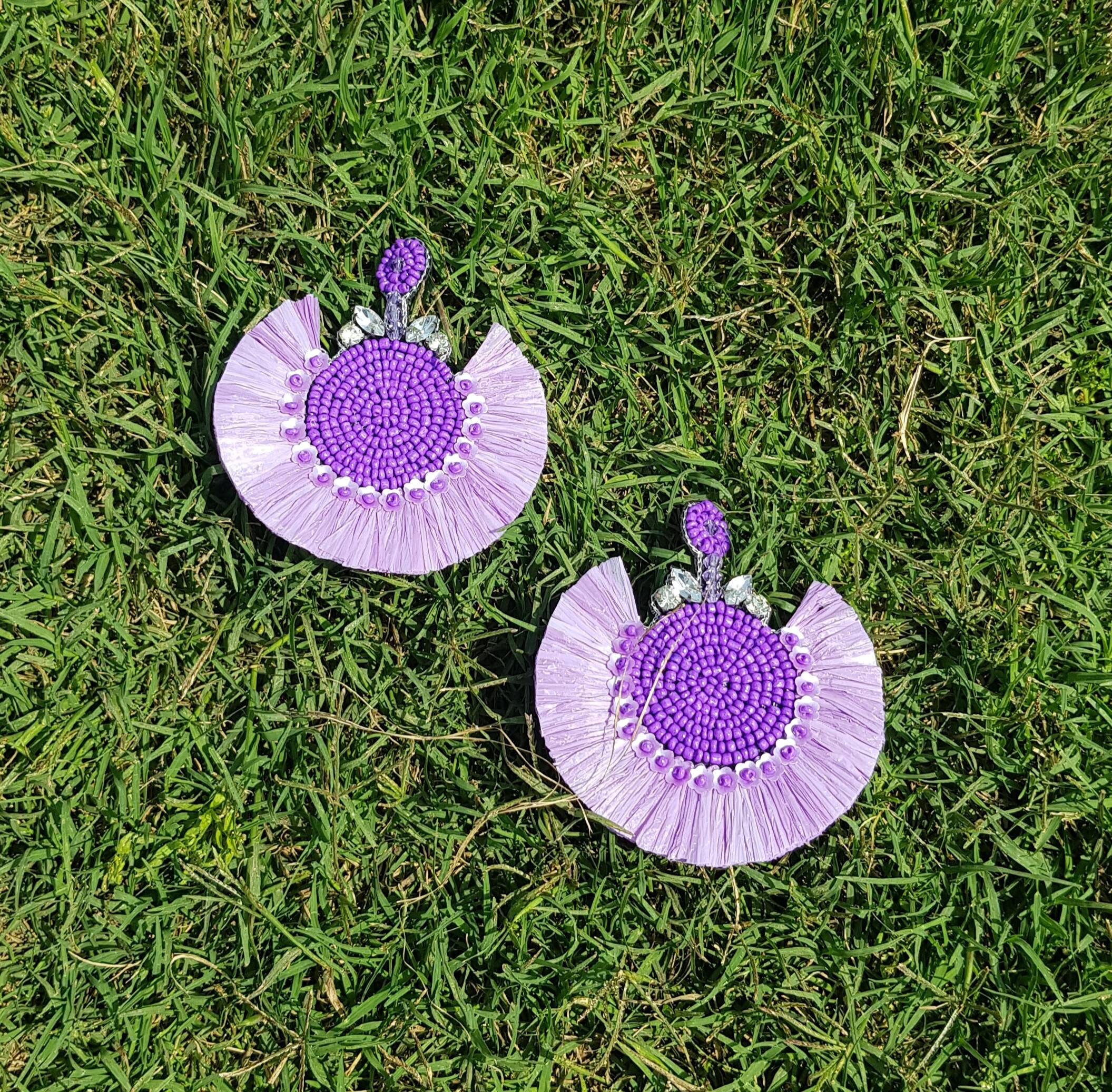 amethyst statement earrings