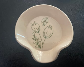Green Plants and Flowers Spoon Rest, Ladle rests