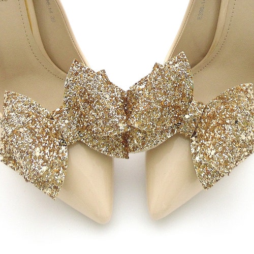 Gold Shoe Clips 3D Bows for Shoes brokade Shoe Clips glitter Etsy