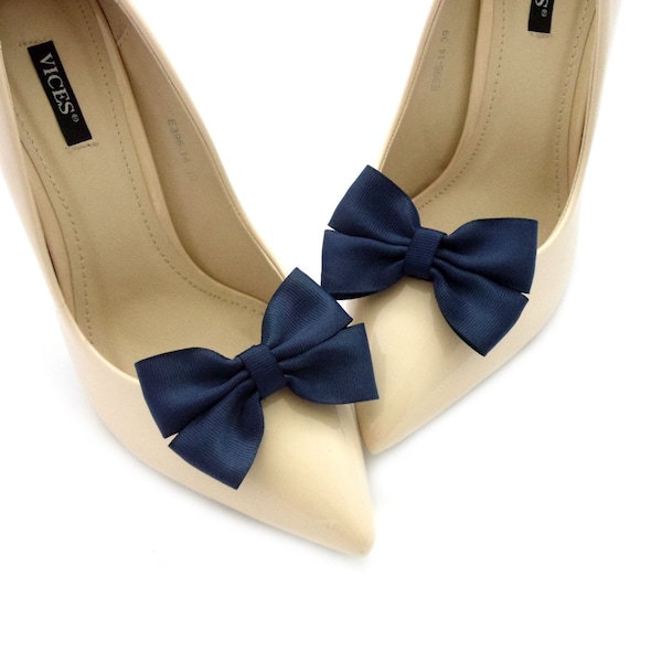 navy blue shoe clips shoes clips schuhclips navy shoe bows bow wedding bows shoe clips shoe clips bridal shoes clip bridesmaid shoes Judaeve