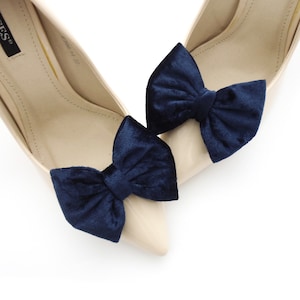 navy blue velvet shoe clips, bow shoe clips, velvet shoes, decorations for shoes  bows shoes clips, velvet shoe clips, blue clips Judaeve