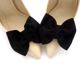 black suede shoe clips, bow shoe clips, suede shoes, decorations for shoes ,black bows shoes clips, black shoe clips, black clips Judaeve