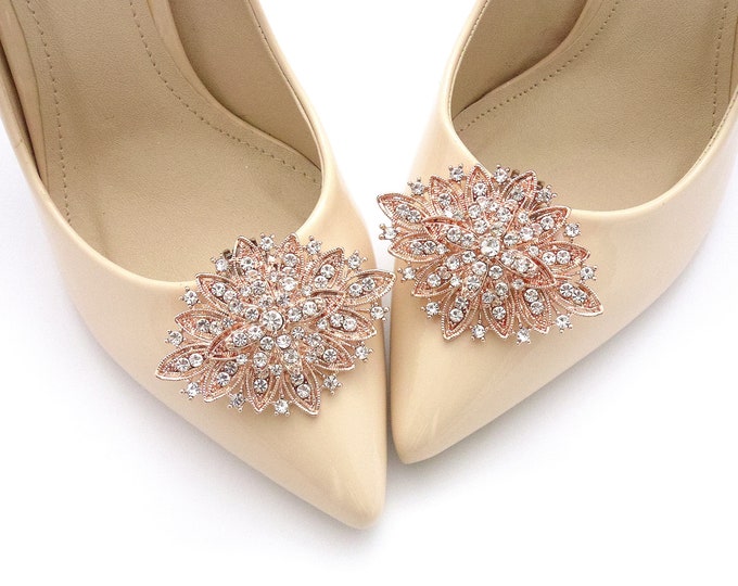 Rose Gold Shoe Clips, Jewelry Shoe Clips, Wedding Shoe Clips,gold Shoe