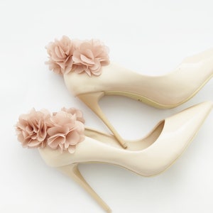 beige shoe clips pompoms flowers beige shoe clips decoration for back of the shoes beige pom pom shoes decoration jewelry for shoes handmade
