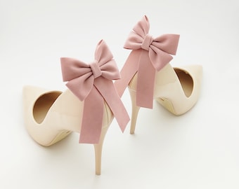 Suede heel ornaments | shoe clips bows on the back of the shoe | suede heels shoe clips | suede bows | decoration for shoes