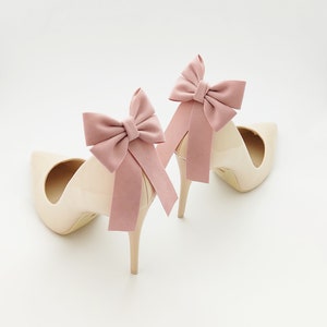 Suede heel ornaments shoe clips bows on the back of the shoe suede heels shoe clips suede bows decoration for shoes image 1