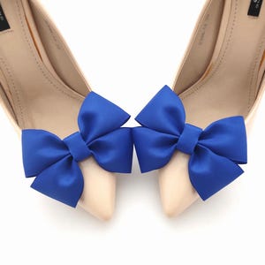 Royal blue bows shoe clips | blue shoe clips | shoe decarations | bow shoe clips | shoe accessories | dark blue bows for shoes