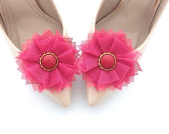 Blumen-Tüll-Schuhclips, große Blumen-Schuhdekorationen, Tüll-Blumen-Schuhclips, Judaeve-Blumen-Schuhclips