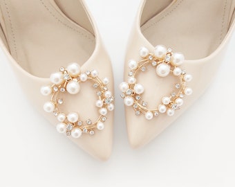 pearls shoe clips wedding pearl shoe clips decorations silver rhinestones bridal shoes wedding shoes decoration for shoes Judaeve