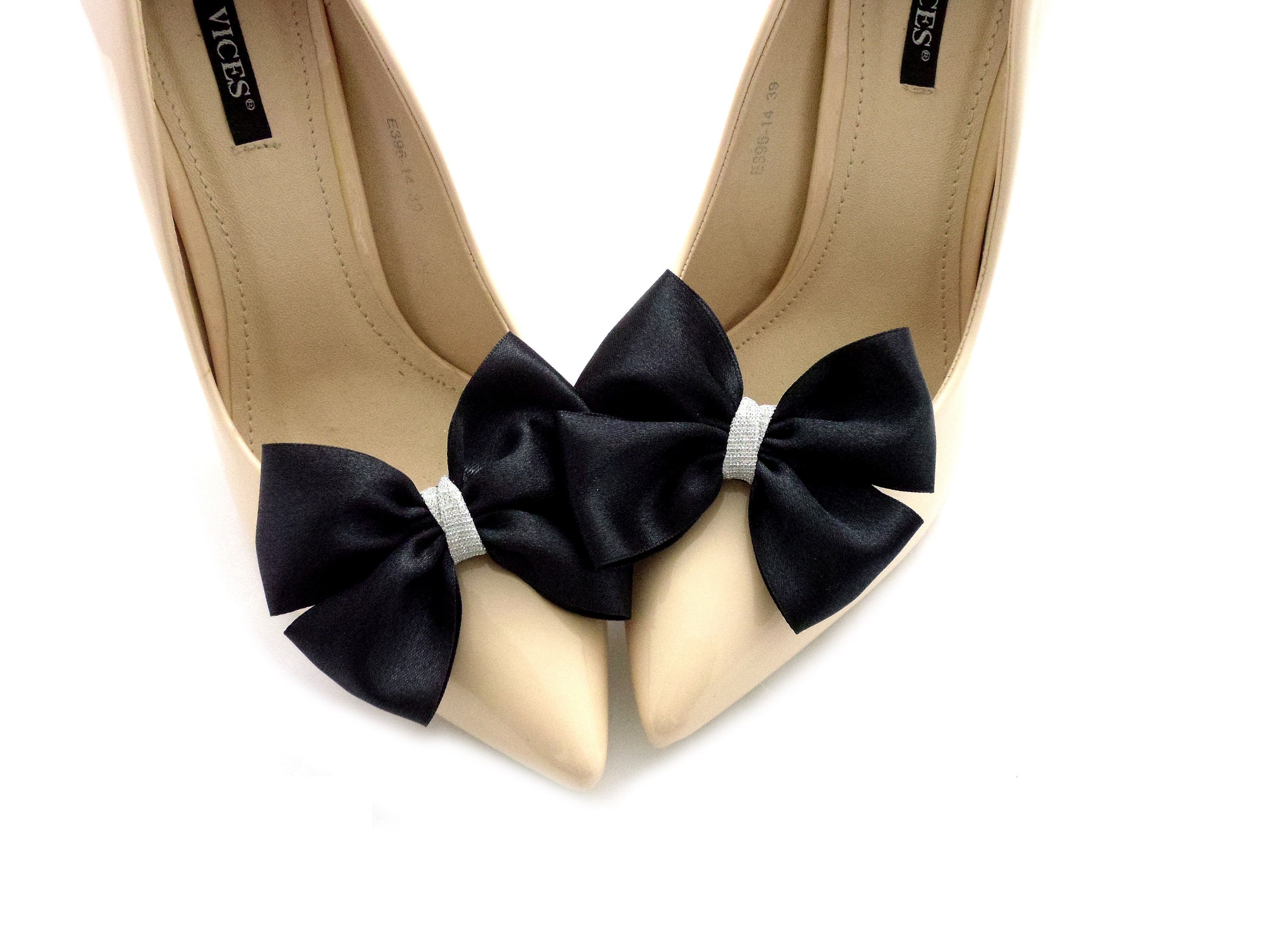 black satin bow shoes