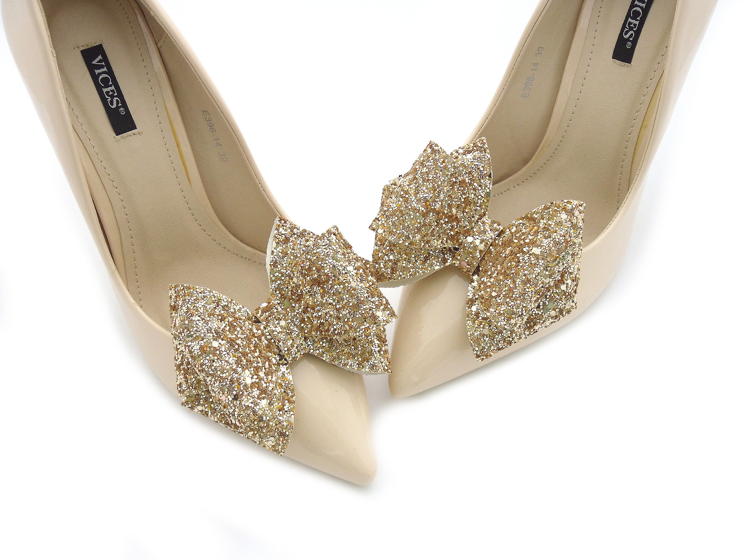 Gold Shoe Clips 3D Bows for Shoes brokade Shoe Clips glitter Etsy
