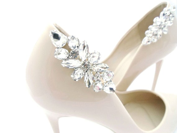 Silver Jewelry Shoe Clips Rhinestones Shoes Clip Schuhclips Etsy