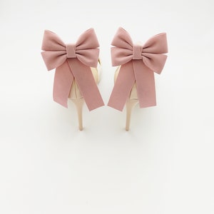Suede heel ornaments shoe clips bows on the back of the shoe suede heels shoe clips suede bows decoration for shoes image 4