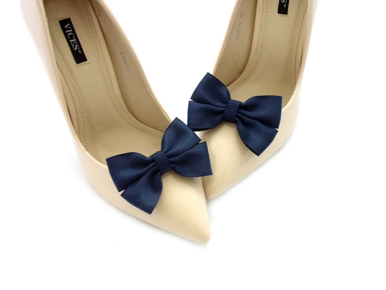 navy blue shoe clips shoes clips schuhclips navy shoe bows bow wedding bows shoe clips shoe clips bridal shoes clip bridesmaid shoes Judaeve Navy blue
