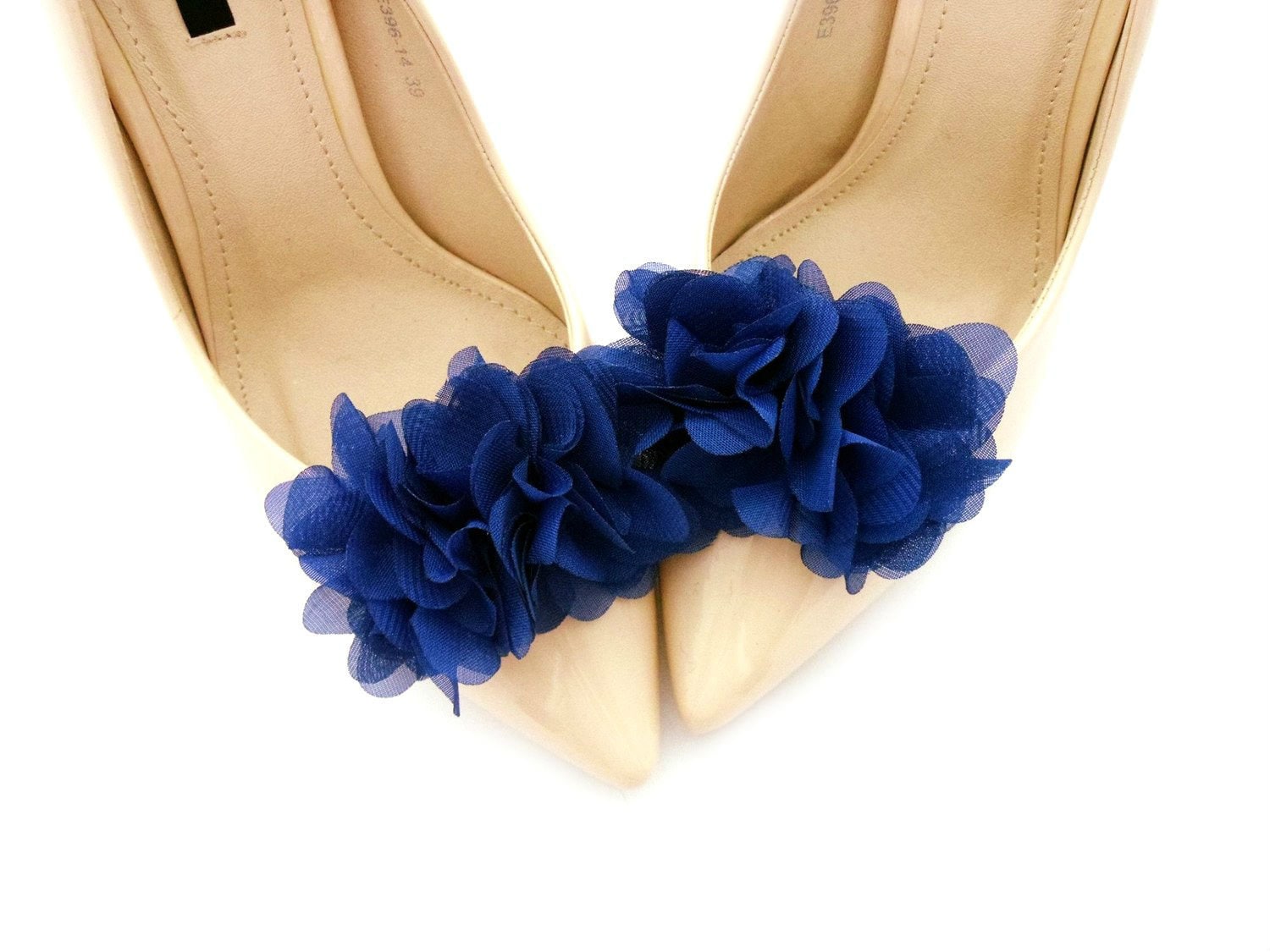 Dark Blue Shoe Clips Wedding Blue Shoe Clips Flowers Flower Etsy