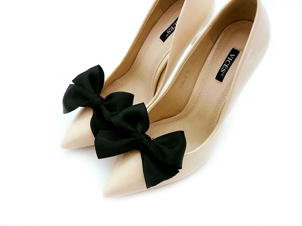 Black bow shoe clips shoes wedding decorations black bows Etsy