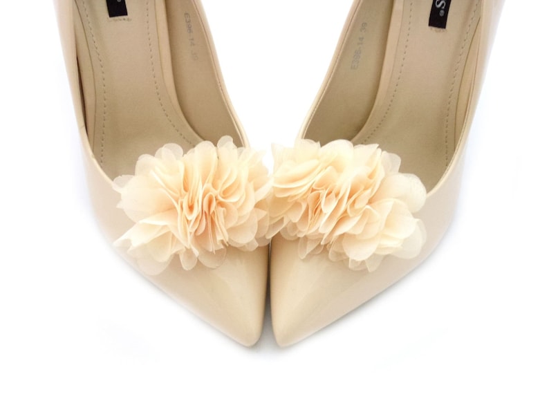 flowers clips Judaeve shoe clips for bridal bridal shoes apricot nude pompom flowers shoe clips flower shoe clips