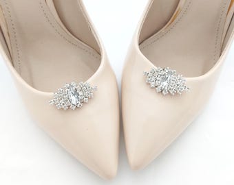 Silver shoe clips, jewelry, bridal shoe decorations